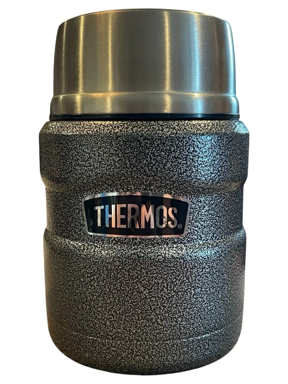 THERMOS Icon 16 oz Stainless Steel Vacuum Insulated Food Jar + Spoon Dark Gray